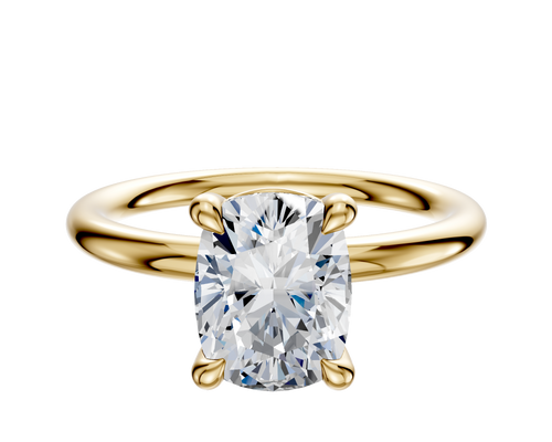 18K Yellow Gold 4 Prong Basket Classic Dome 2.0mm Engagement Ring