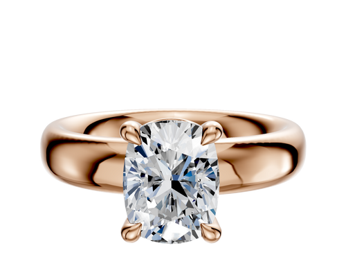 14K Rose Gold 4 Prong Basket Classic Dome 4.0mm Engagement Ring