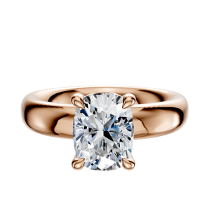 14K Rose Gold 4 Prong Basket Classic Dome 4.0mm Engagement Ring