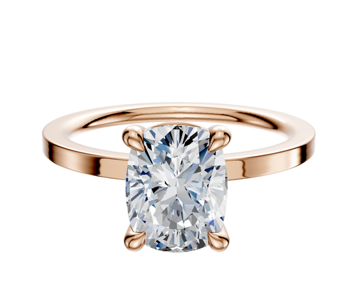 14K Rose Gold 4 Prong Basket Classic Flat 1.5mm Engagement Ring