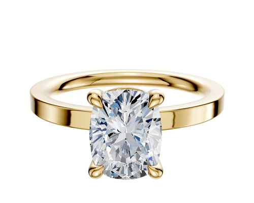 14K Yellow Gold 4 Prong Basket Classic Flat 2.0mm Engagement Ring