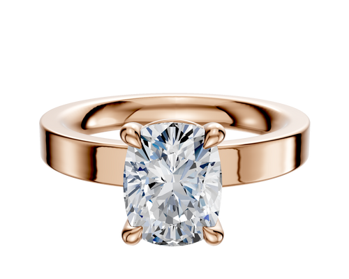 14K Rose Gold 4 Prong Basket Classic Flat 3.0mm Engagement Ring