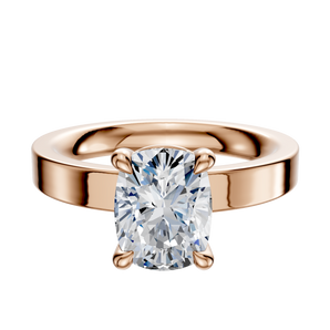 14K Rose Gold 4 Prong Basket Classic Flat 3.0mm Engagement Ring