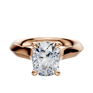 14K Rose Gold 4 Prong Basket Cathedral Knife Edge 3.0mm Engagement Ring