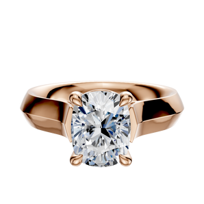 14K Rose Gold 4 Prong Basket Cathedral Knife Edge 4.0mm Engagement Ring