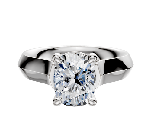 Platinum 4 Prong Basket Cathedral Knife Edge 4.0mm Engagement Ring