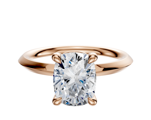 14K Rose Gold 4 Prong Basket Classic Knife Edge 2.0mm Engagement Ring