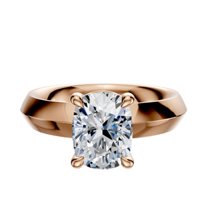 14K Rose Gold 4 Prong Basket Classic Knife Edge 4.0mm Engagement Ring