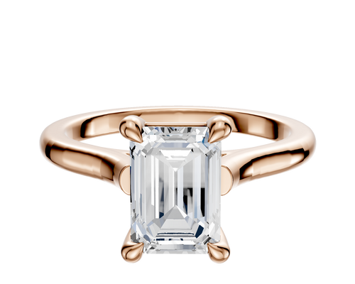 14K Rose Gold 4 Prong Basket Cathedral Dome 2.0mm Engagement Ring