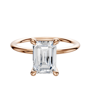 14K Rose Gold 4 Prong Basket Classic Dome 1.5mm Engagement Ring