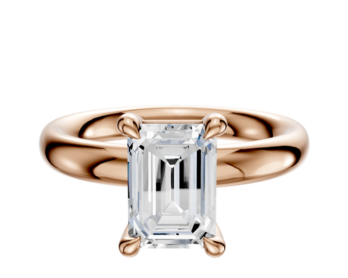 14K Rose Gold 4 Prong Basket Classic Dome 3.0mm Engagement Ring