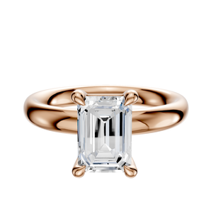 14K Rose Gold 4 Prong Basket Classic Dome 3.0mm Engagement Ring