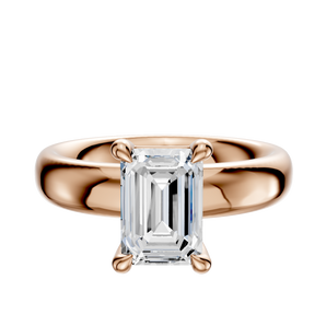 14K Rose Gold 4 Prong Basket Classic Dome 4.0mm Engagement Ring