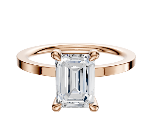 14K Rose Gold 4 Prong Basket Classic Flat 1.5mm Engagement Ring