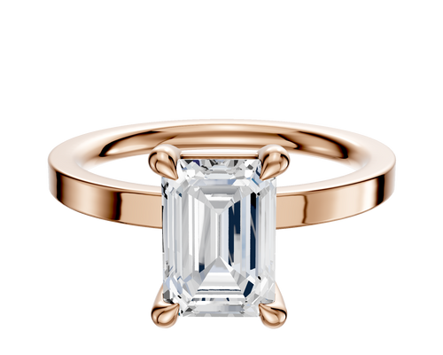 14K Rose Gold 4 Prong Basket Classic Flat 2.0mm Engagement Ring