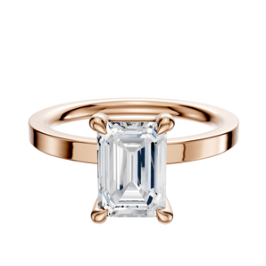 14K Rose Gold 4 Prong Basket Classic Flat 2.0mm Engagement Ring