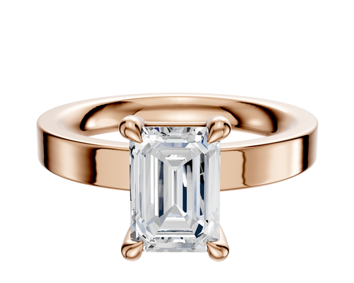 14K Rose Gold 4 Prong Basket Classic Flat 3.0mm Engagement Ring