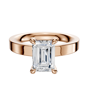 14K Rose Gold 4 Prong Basket Classic Flat 3.0mm Engagement Ring