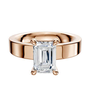 14K Rose Gold 4 Prong Basket Classic Flat 4.0mm Engagement Ring