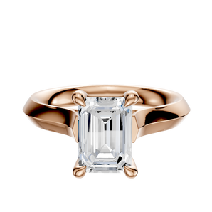 14K Rose Gold 4 Prong Basket Cathedral Knife Edge 3.0mm Engagement Ring