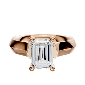 14K Rose Gold 4 Prong Basket Cathedral Knife Edge 4.0mm Engagement Ring