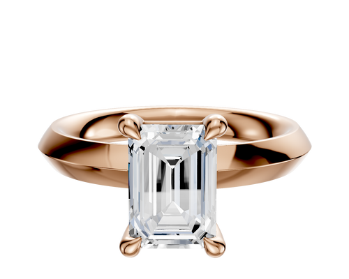 14K Rose Gold 4 Prong Basket Classic Knife Edge 3.0mm Engagement Ring