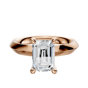 14K Rose Gold 4 Prong Basket Classic Knife Edge 3.0mm Engagement Ring