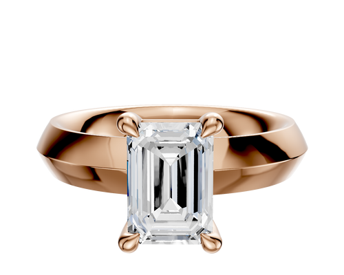 14K Rose Gold 4 Prong Basket Classic Knife Edge 4.0mm Engagement Ring