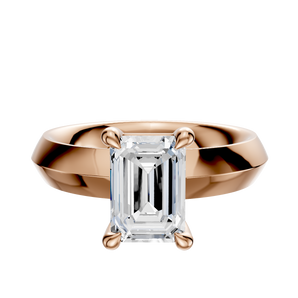 14K Rose Gold 4 Prong Basket Classic Knife Edge 4.0mm Engagement Ring