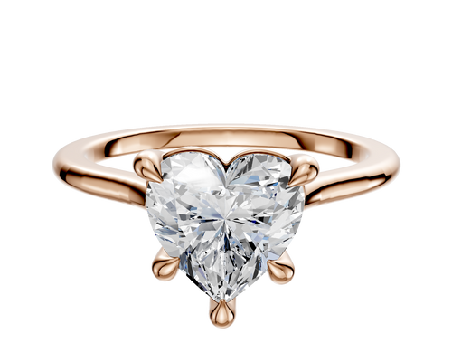 18K Rose Gold 4 Prong Basket Cathedral Dome 1.5mm Engagement Ring