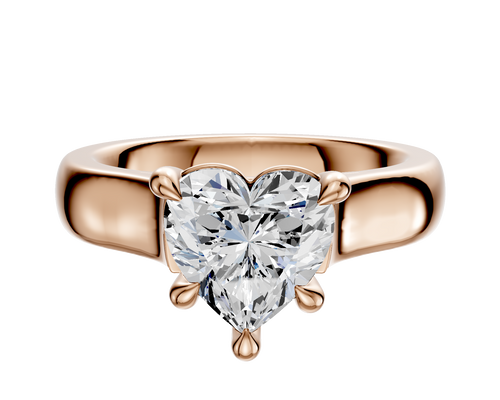 18K Rose Gold 4 Prong Basket Cathedral Dome 4.0mm Engagement Ring