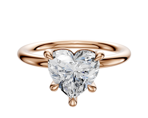 14K Rose Gold 4 Prong Basket Classic Dome 2.0mm Engagement Ring