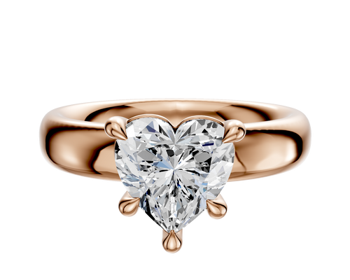 18K Rose Gold 4 Prong Basket Classic Dome 4.0mm Engagement Ring