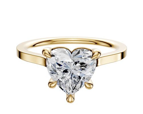 14K Yellow Gold 4 Prong Basket Cathedral Flat 1.5mm Engagement Ring