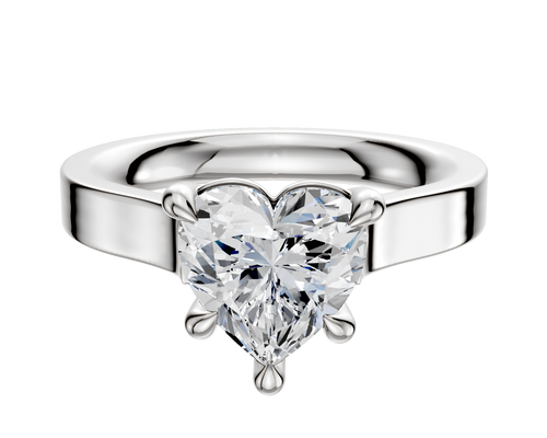 14K White Gold 4 Prong Basket Cathedral Flat 3.0mm Engagement Ring