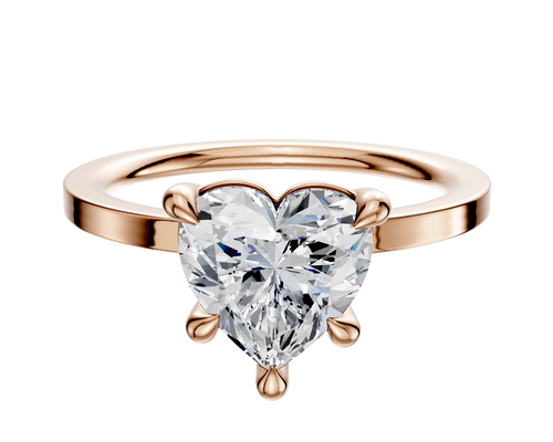 14K Rose Gold 4 Prong Basket Classic Flat 1.5mm Engagement Ring