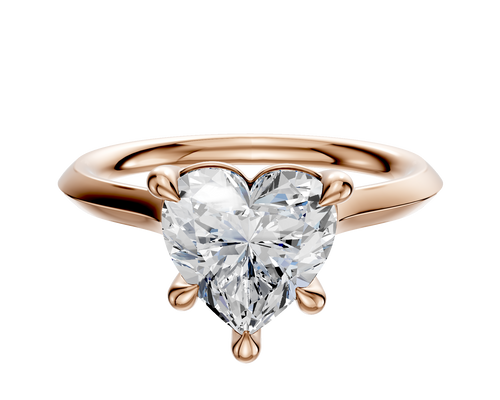 14K Rose Gold 4 Prong Basket Cathedral Knife Edge 2.0mm Engagement Ring