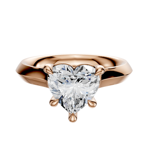 14K Rose Gold 4 Prong Basket Cathedral Knife Edge 3.0mm Engagement Ring