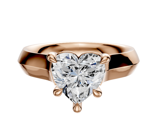 14K Rose Gold 4 Prong Basket Cathedral Knife Edge 4.0mm Engagement Ring