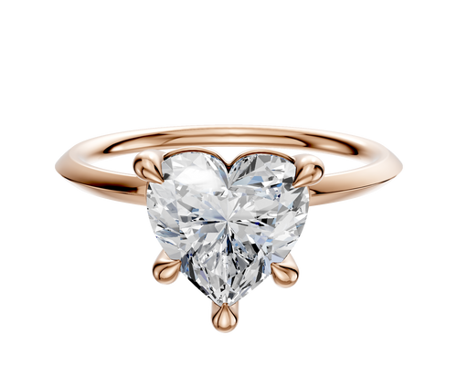 14K Rose Gold 4 Prong Basket Classic Knife Edge 1.5mm Engagement Ring