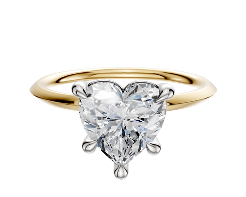 18K Two Tone 4 Prong Basket Classic Knife Edge 1.5mm Engagement Ring