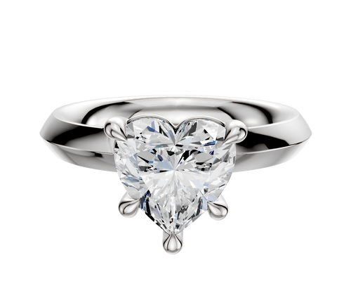 14K White Gold 4 Prong Basket Classic Knife Edge 3.0mm Engagement Ring