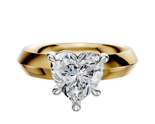 18K Two Tone 4 Prong Basket Classic Knife Edge 4.0mm Engagement Ring