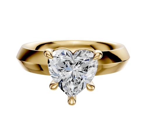 14K Yellow Gold 4 Prong Basket Classic Knife Edge 4.0mm Engagement Ring