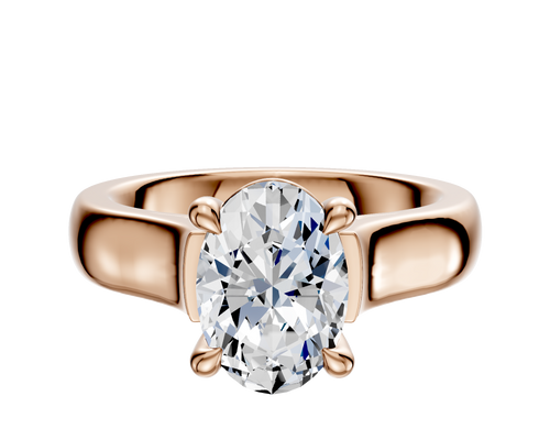 14K Rose Gold 4 Prong Basket Cathedral Dome 4.0mm Engagement Ring