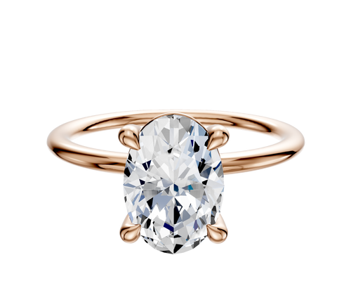 14K Rose Gold 4 Prong Basket Classic Dome 1.5mm Engagement Ring