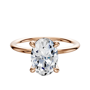 14K Rose Gold 4 Prong Basket Classic Dome 1.5mm Engagement Ring