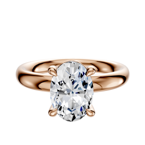 14K Rose Gold 4 Prong Basket Classic Dome 3.0mm Engagement Ring