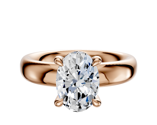 14K Rose Gold 4 Prong Basket Classic Dome 4.0mm Engagement Ring