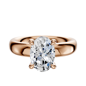 14K Rose Gold 4 Prong Basket Classic Dome 4.0mm Engagement Ring